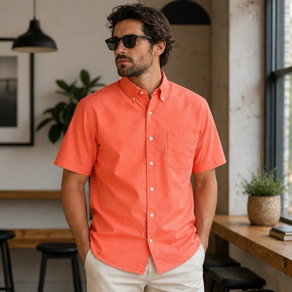 Sun River Mens XL Coral Casual Golf Coastal Summer Vibes Preppy Bright Resort